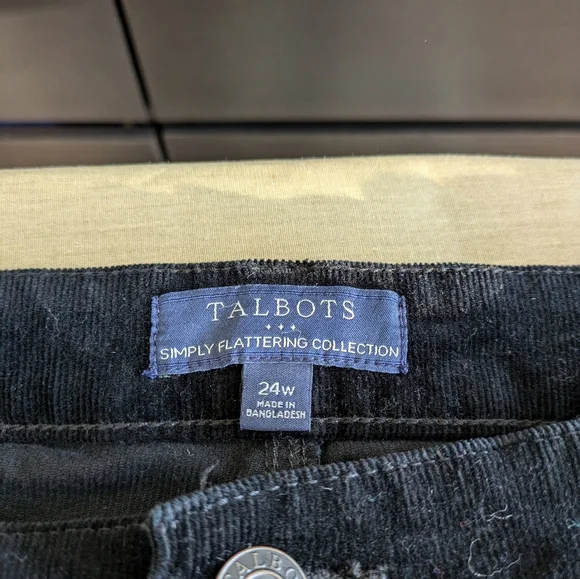 Talbots Simply Flattering Collection - Women's Corduroy Pants, Size 24W - Picture 3 of 4